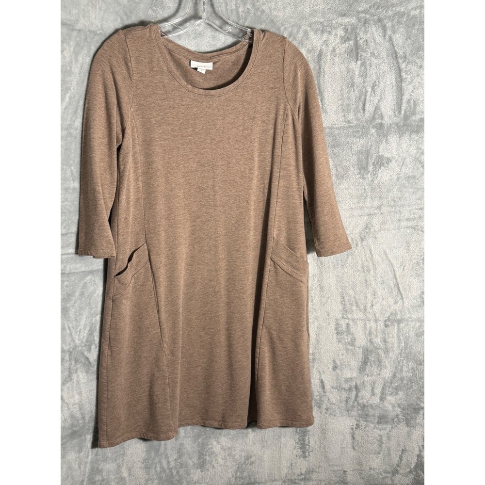 Pure Jill J. Jill Brown Pima Cotton Modal Tunic Dress Pockets XS